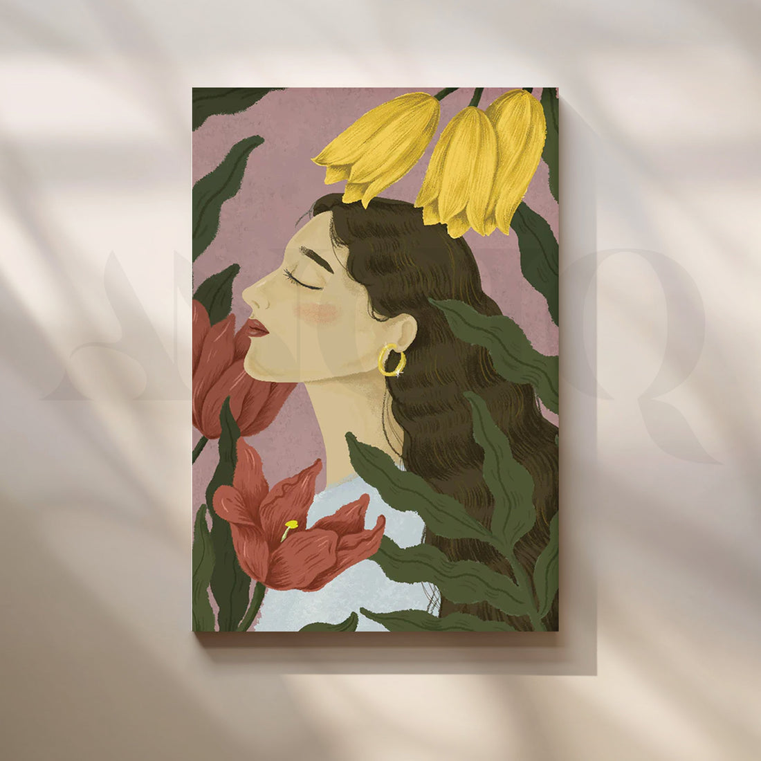 Floral Reverie Muse’ Canvas Artwork – Asha Art Studio