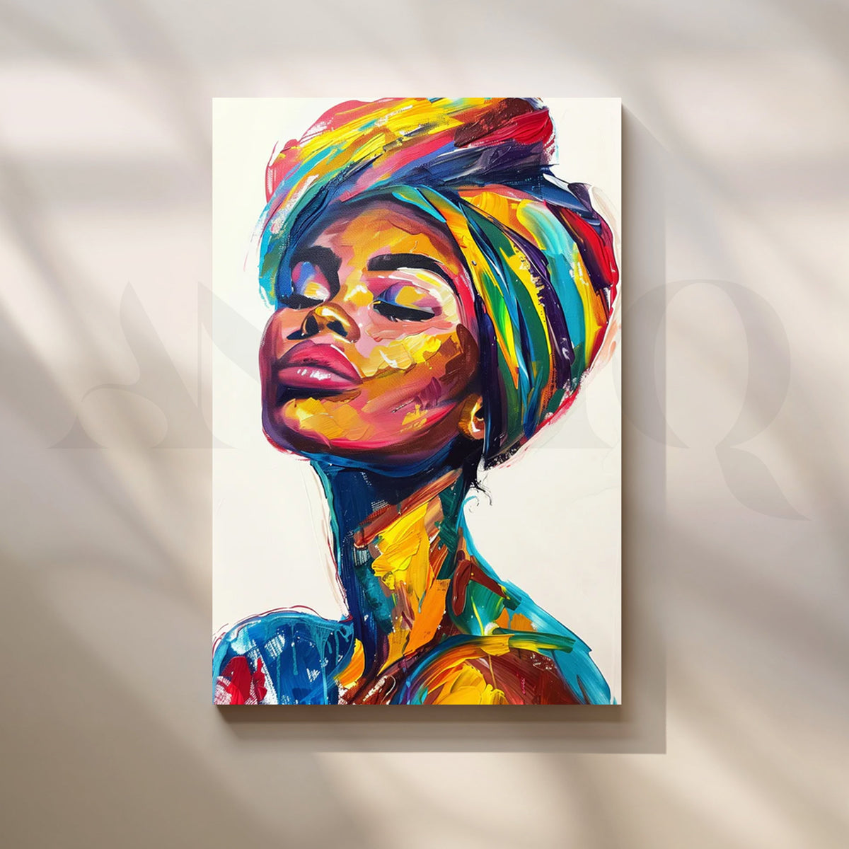 Chromatic Grace Canvas Painting for Living Room – Asha Art Studio