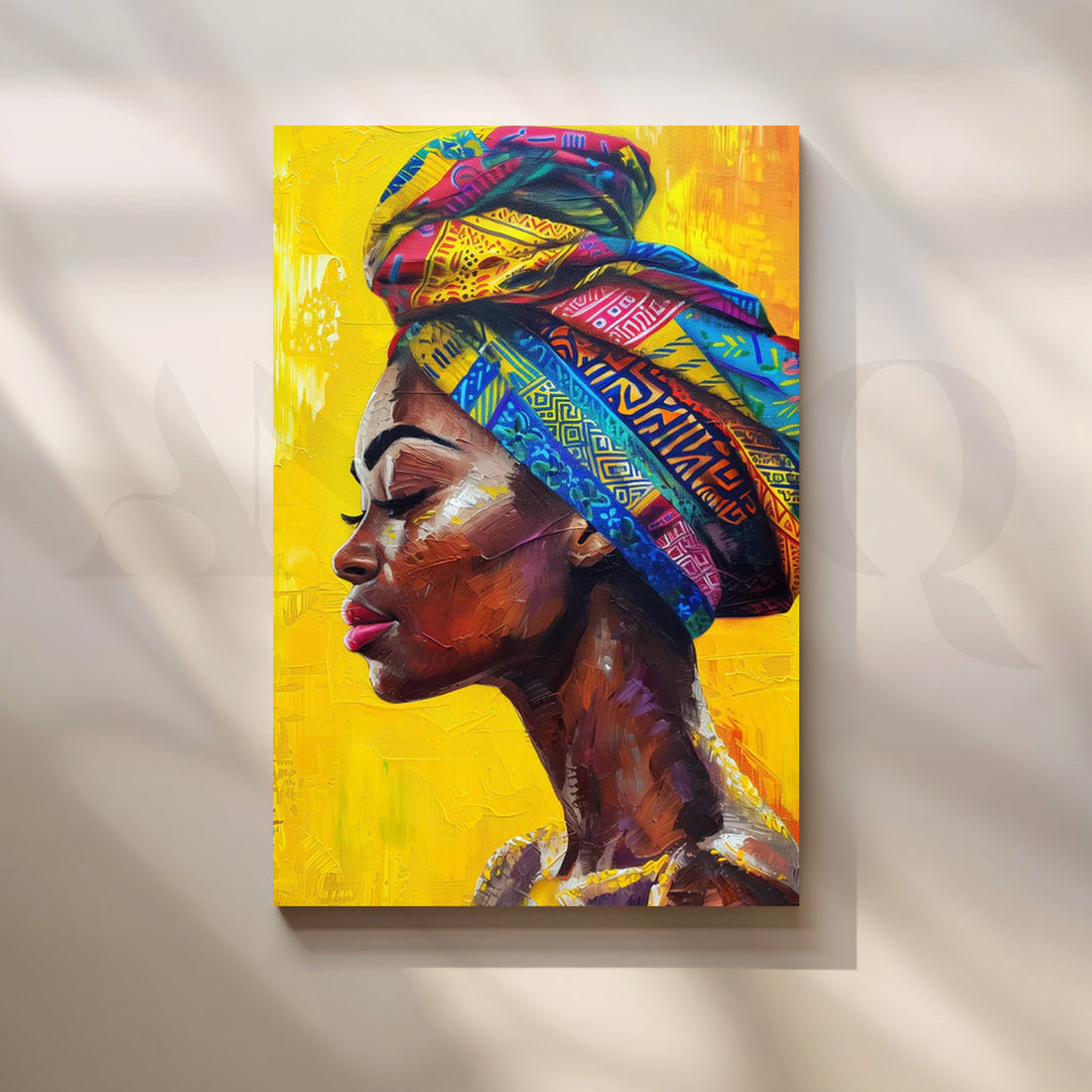 Saffron Muse Canvas Painting for Living Room – Asha Art Studio