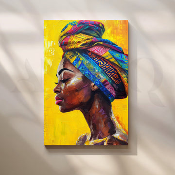 Saffron Muse Canvas Painting for Living Room – Asha Art Studio