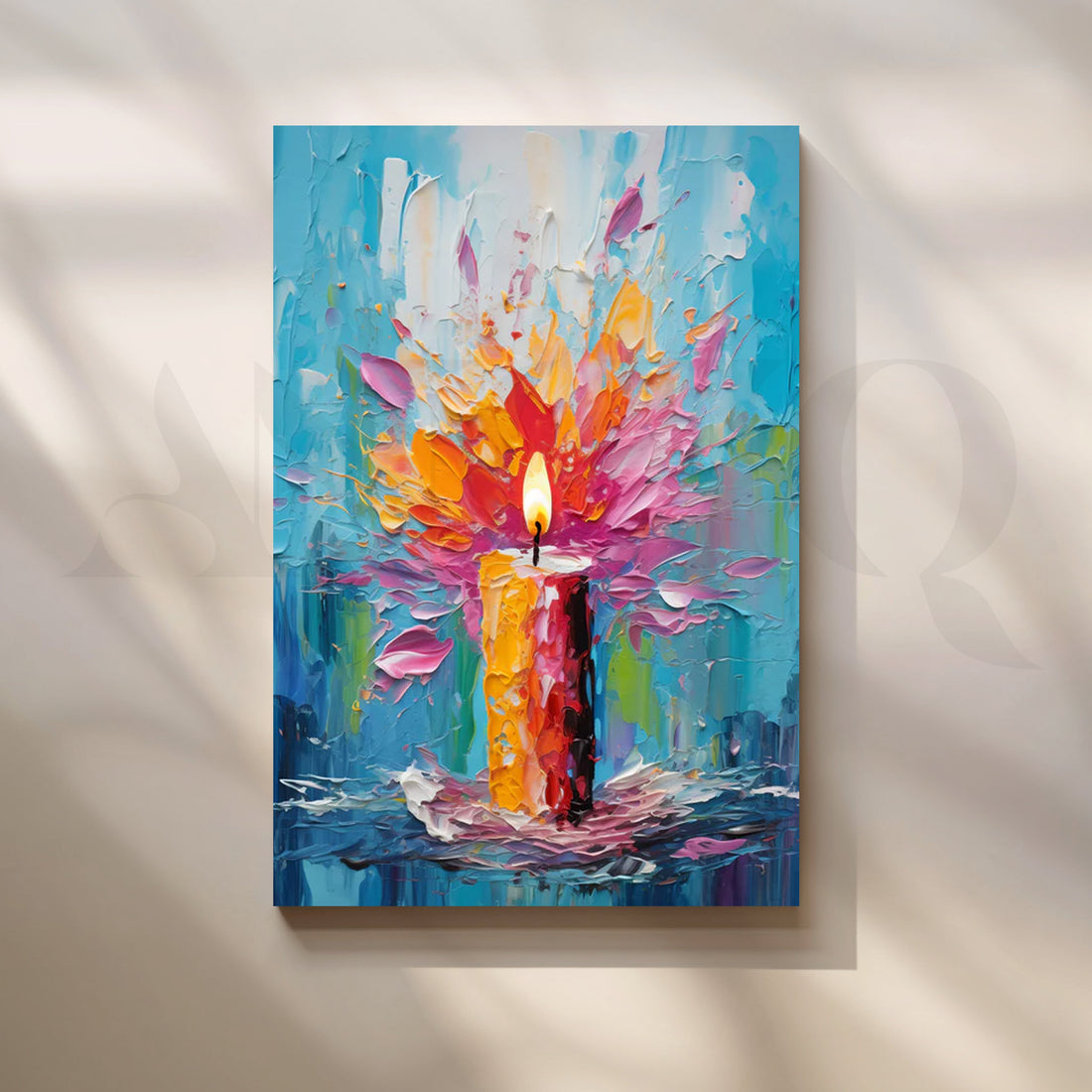 Luminous Bloom Canvas Painting for Cozy Living Room – Asha Art Studio