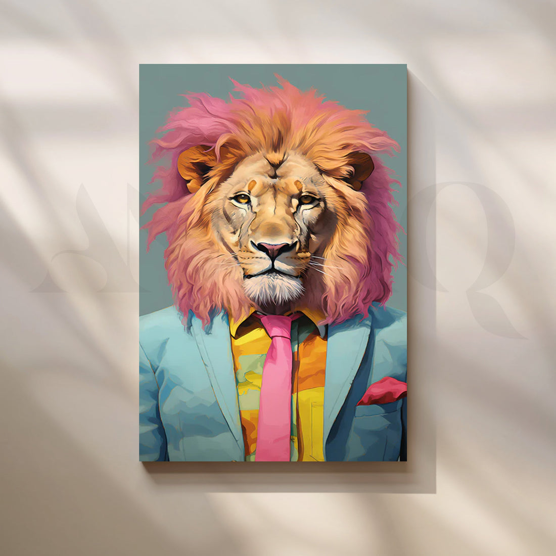 Dapper Lion Pop Portrait Canvas Painting for Living Room – Asha Art Studio