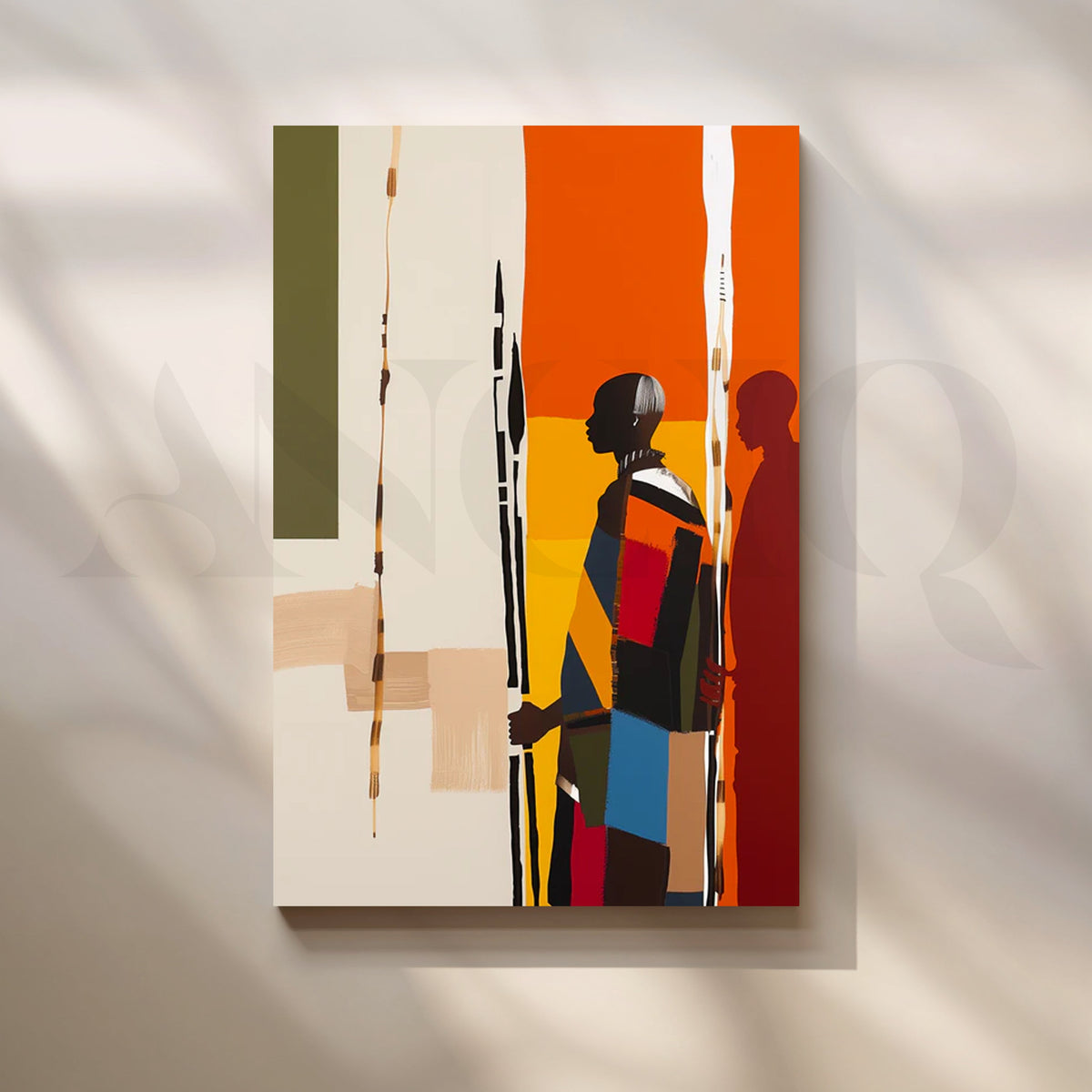 Gilded Serenity Canvas Painting for Bedroom – Asha Art Studio