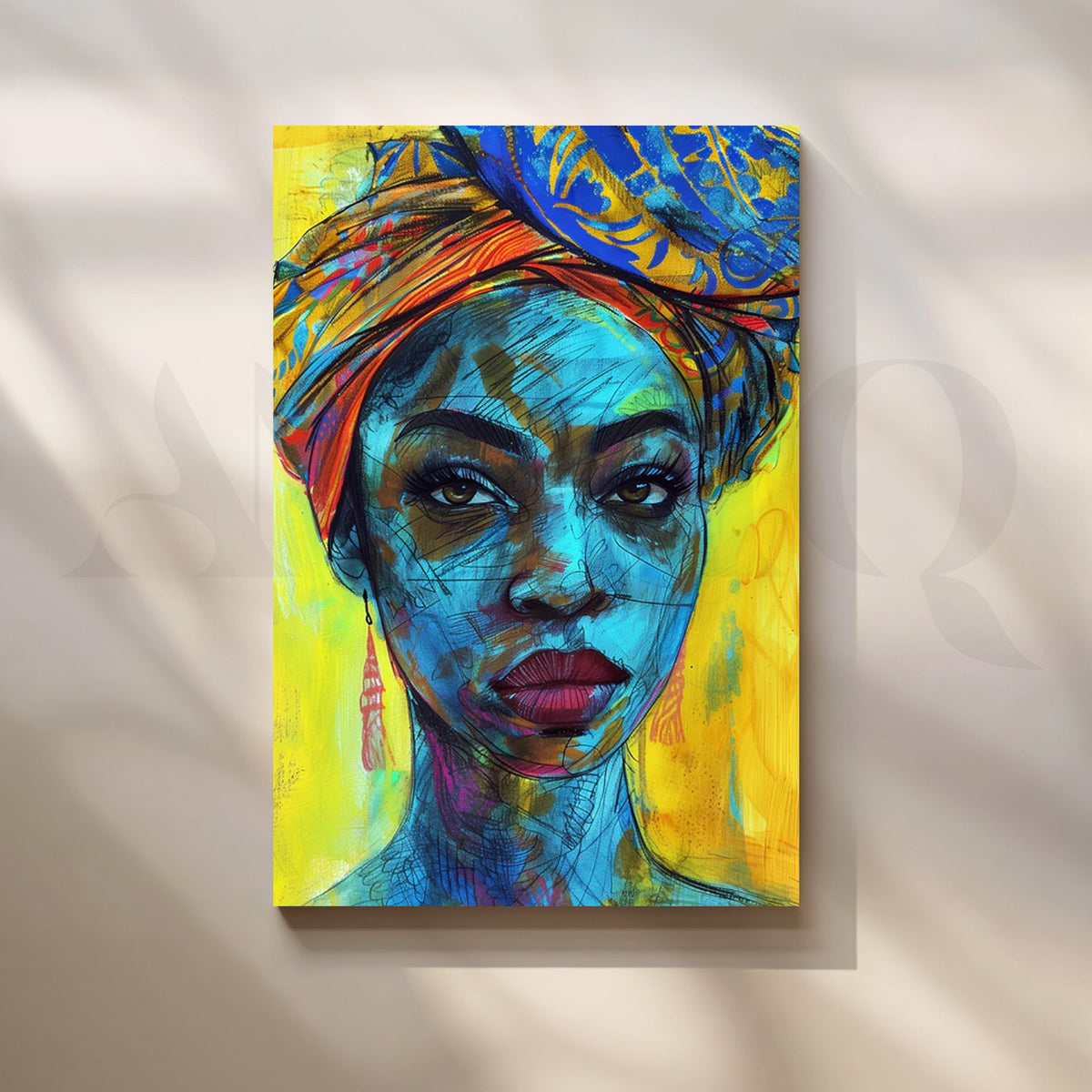 Electric Indigo Muse Canvas Pop Art – Asha Art Studio