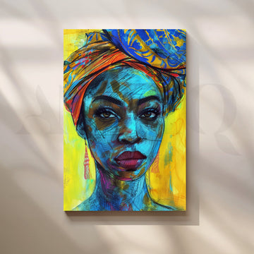 Electric Indigo Muse Canvas Pop Art – Asha Art Studio