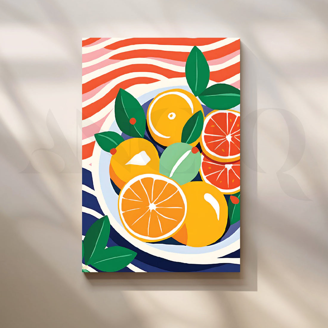 Sunny Citrus Bowl Canvas Artwork – Asha Art Studio