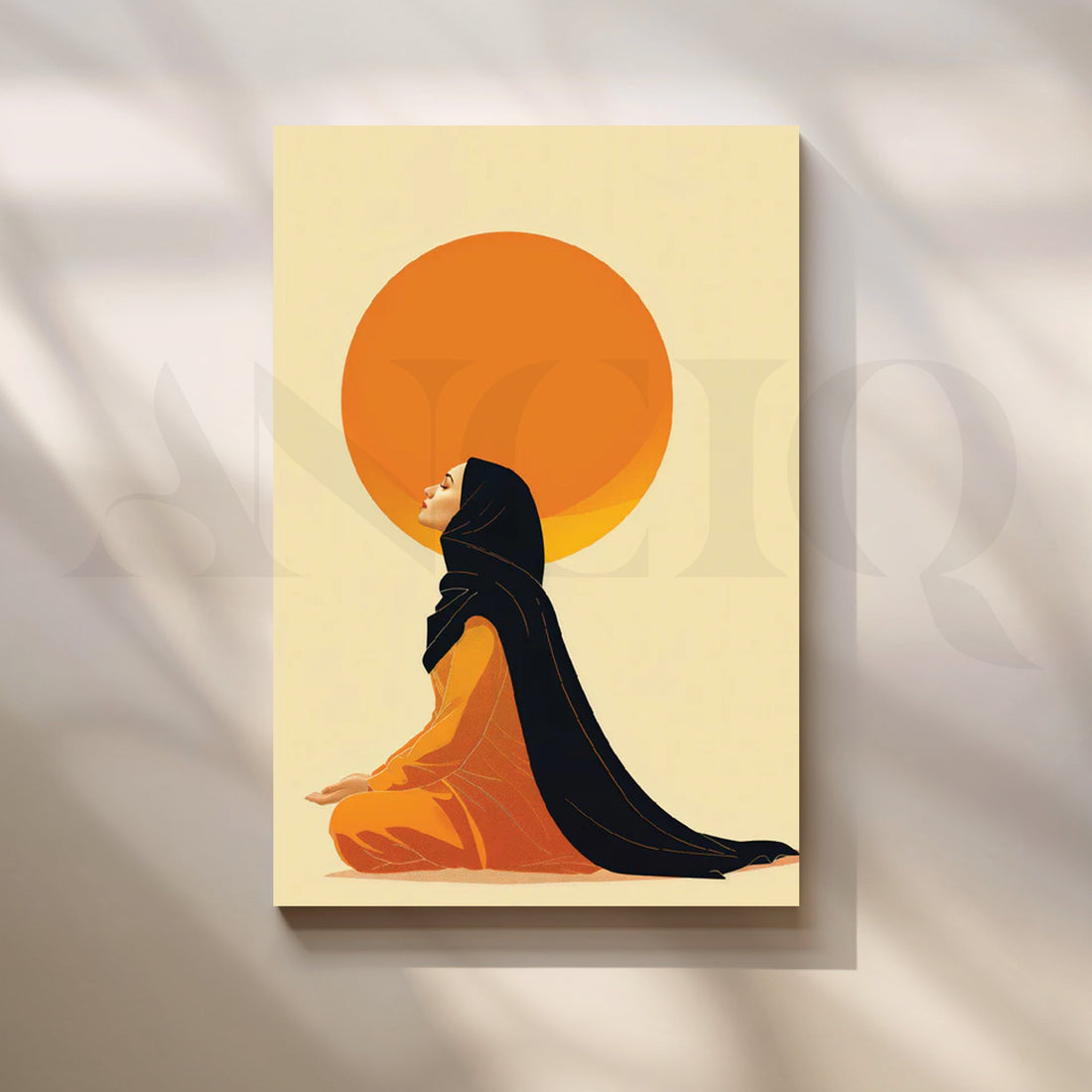 Sunlit Serenity Canvas Painting for Meditation Room – Asha Art Studio