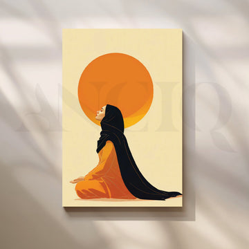 Sunlit Serenity Canvas Painting for Meditation Room – Asha Art Studio