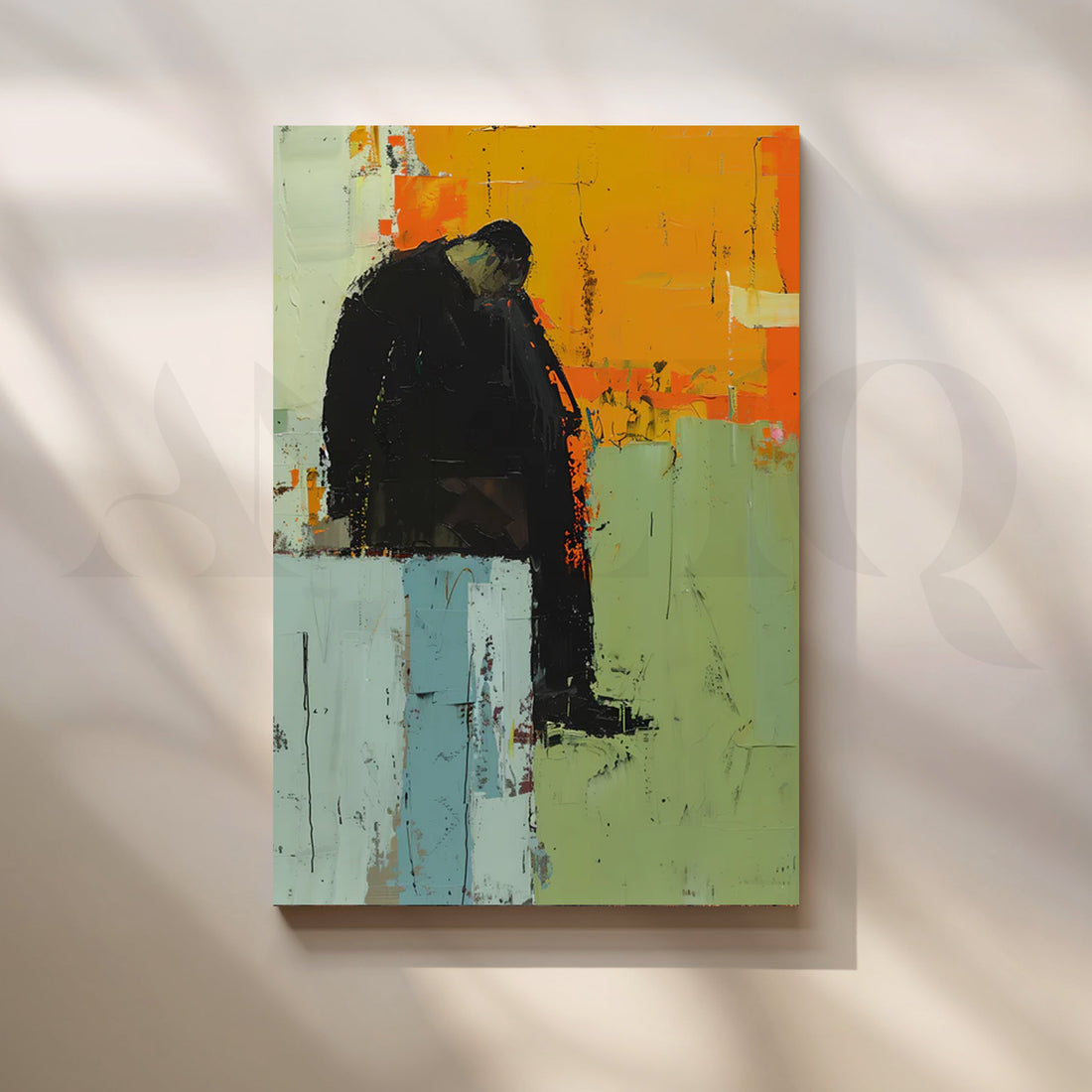 Ember Solitude Abstract Canvas Artwork – Asha Art Studio