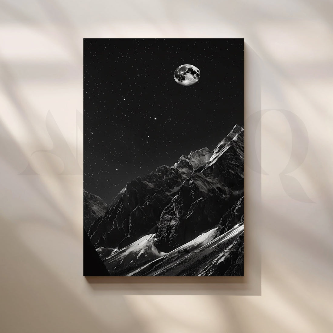 Starlit Mountain Night Canvas Artwork – Asha Art Studio