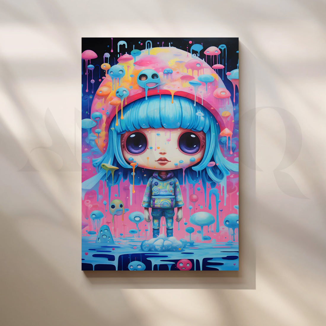 Pastel Drip Galaxy Girl Canvas Painting for Kids Room/Bedroom – Asha Art Studio