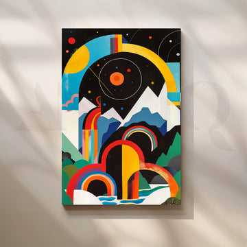 Cosmic Rainbow Arches Canvas Artwork – Asha Art Studio