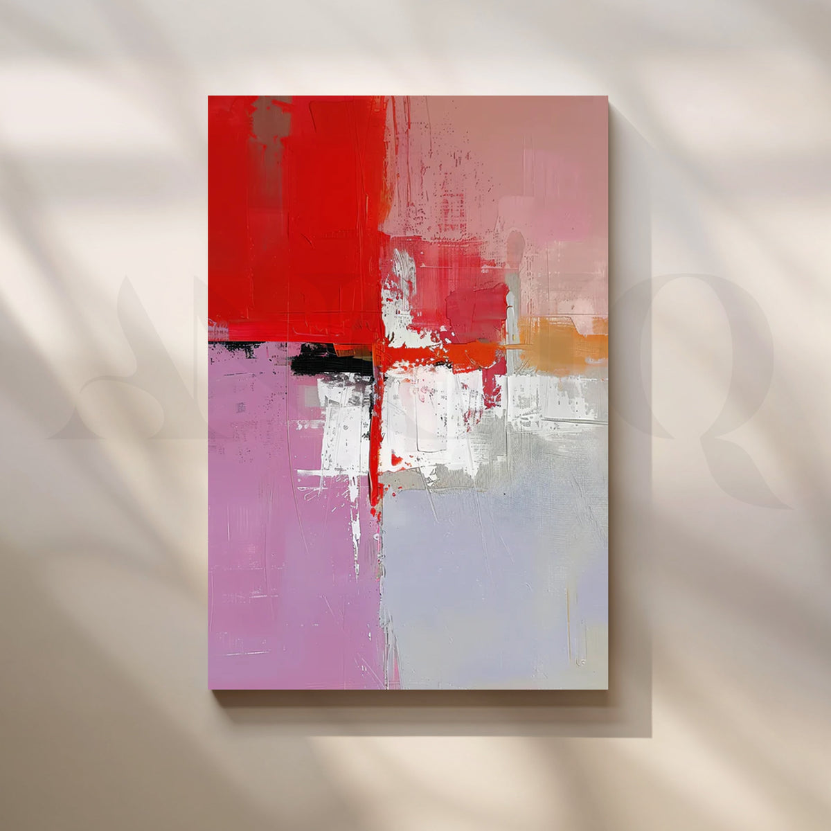 Blush & Ember Abstract Canvas Artwork – Asha Art Studio