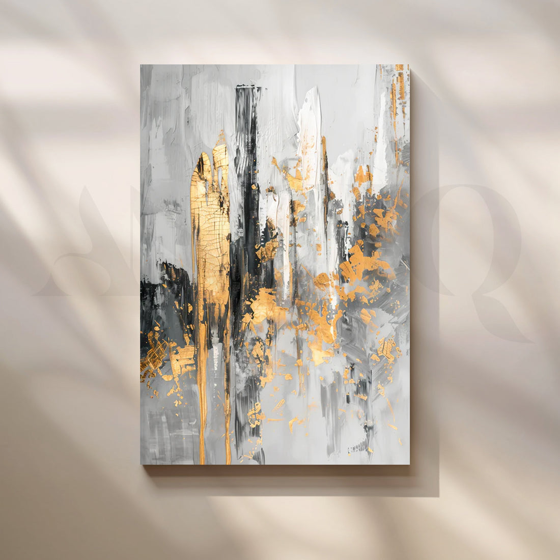 Gilded Echo Canvas Painting for Dining Room – Asha Art Studio