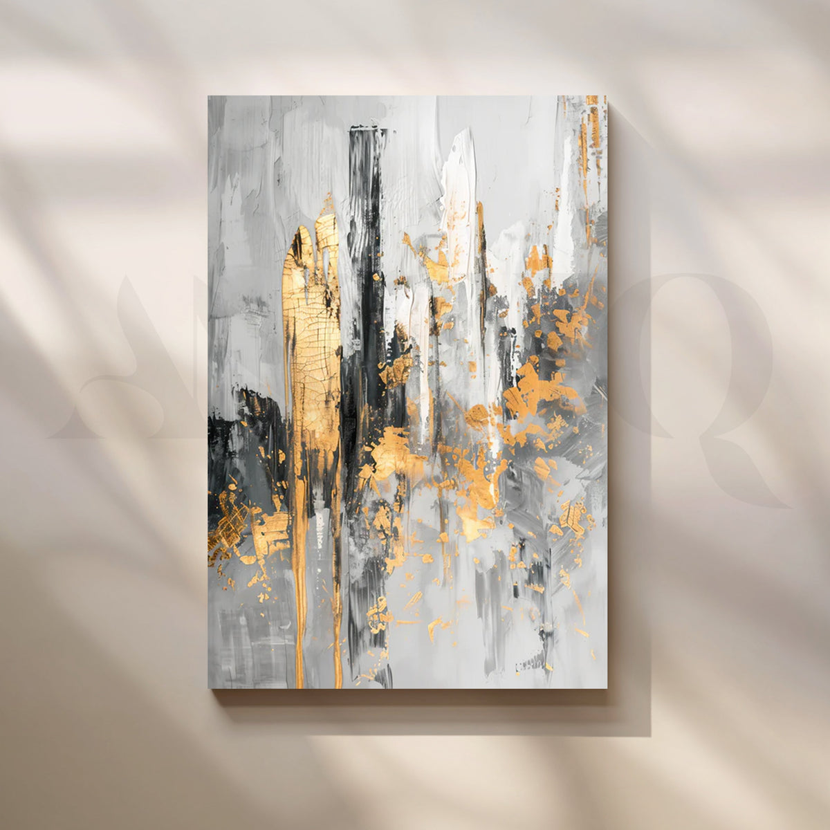 Gilded Echo Canvas Painting for Dining Room – Asha Art Studio