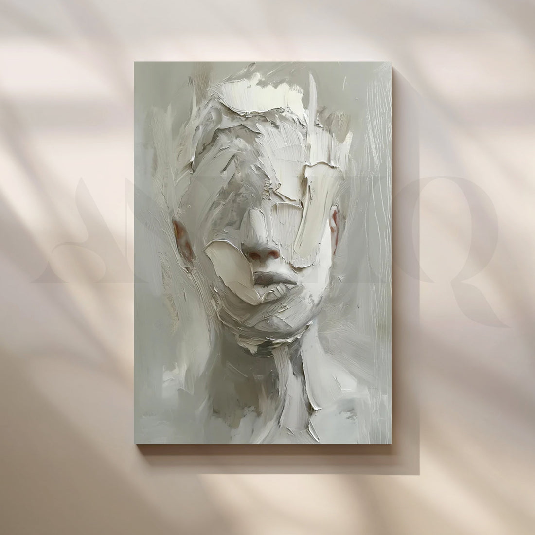 Ivory Muse Canvas Painting for Bedroom – Asha Art Studio