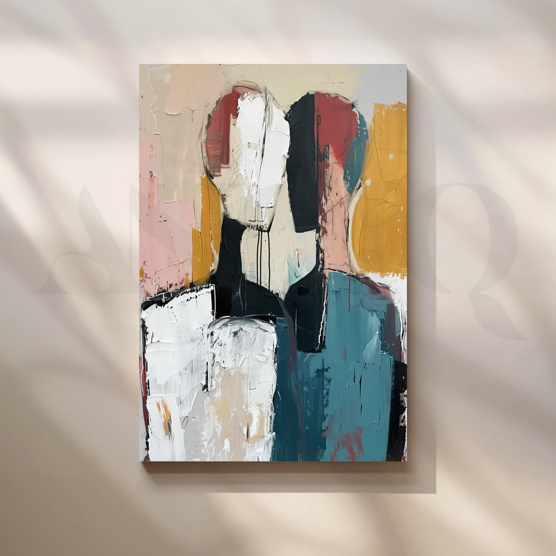 Muted Companions Canvas Painting for Modern Living Rooms – Asha Art Studio
