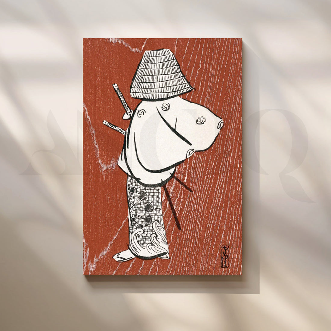 Ukiyo-e Ronin Canvas Painting for Study & Office – Asha Art Studio