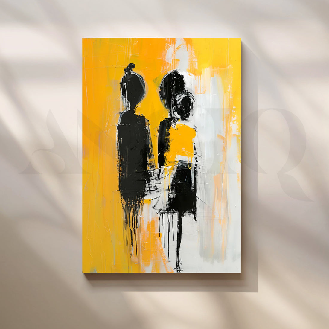Sunlit Silhouettes Canvas Painting for Modern Living Rooms – Asha Art Studio