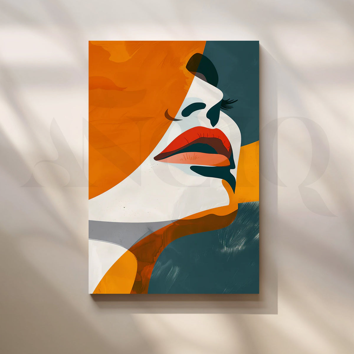 Saffron Hat Muse Canvas Artwork – Asha Art Studio