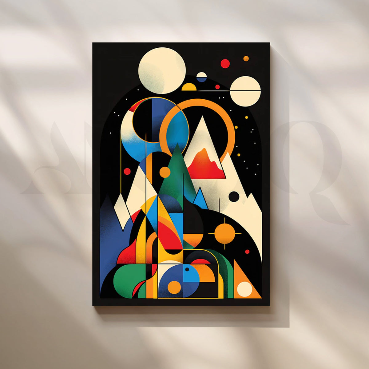 Cosmic Bauhaus Peaks Canvas Pop Art – Asha Art Studio