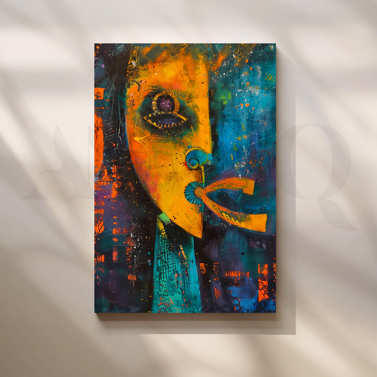 Mask of Dawn Canvas Painting for Living Room – Asha Art Studio
