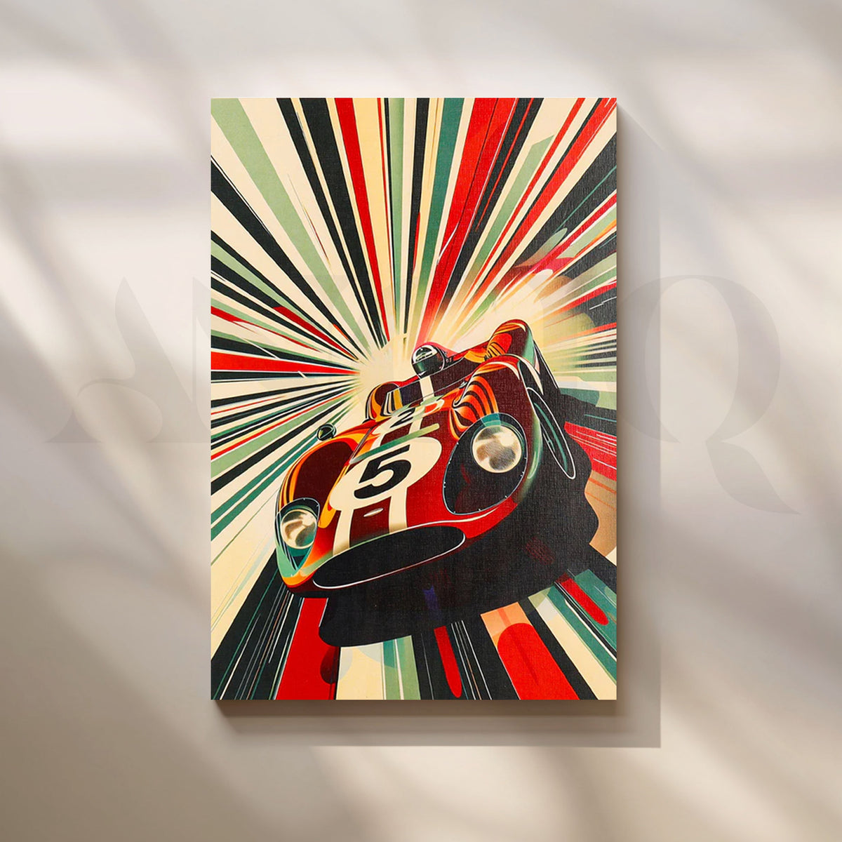 Retro Racer No.5 Canvas Painting for Game Room/Garage – Asha Art Studio