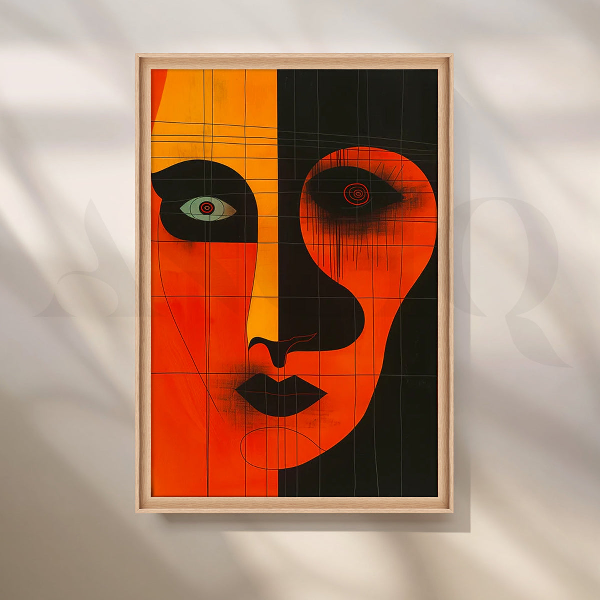 Ember Noir Face Canvas Painting for Living Room – Asha Art Studio – Image 5