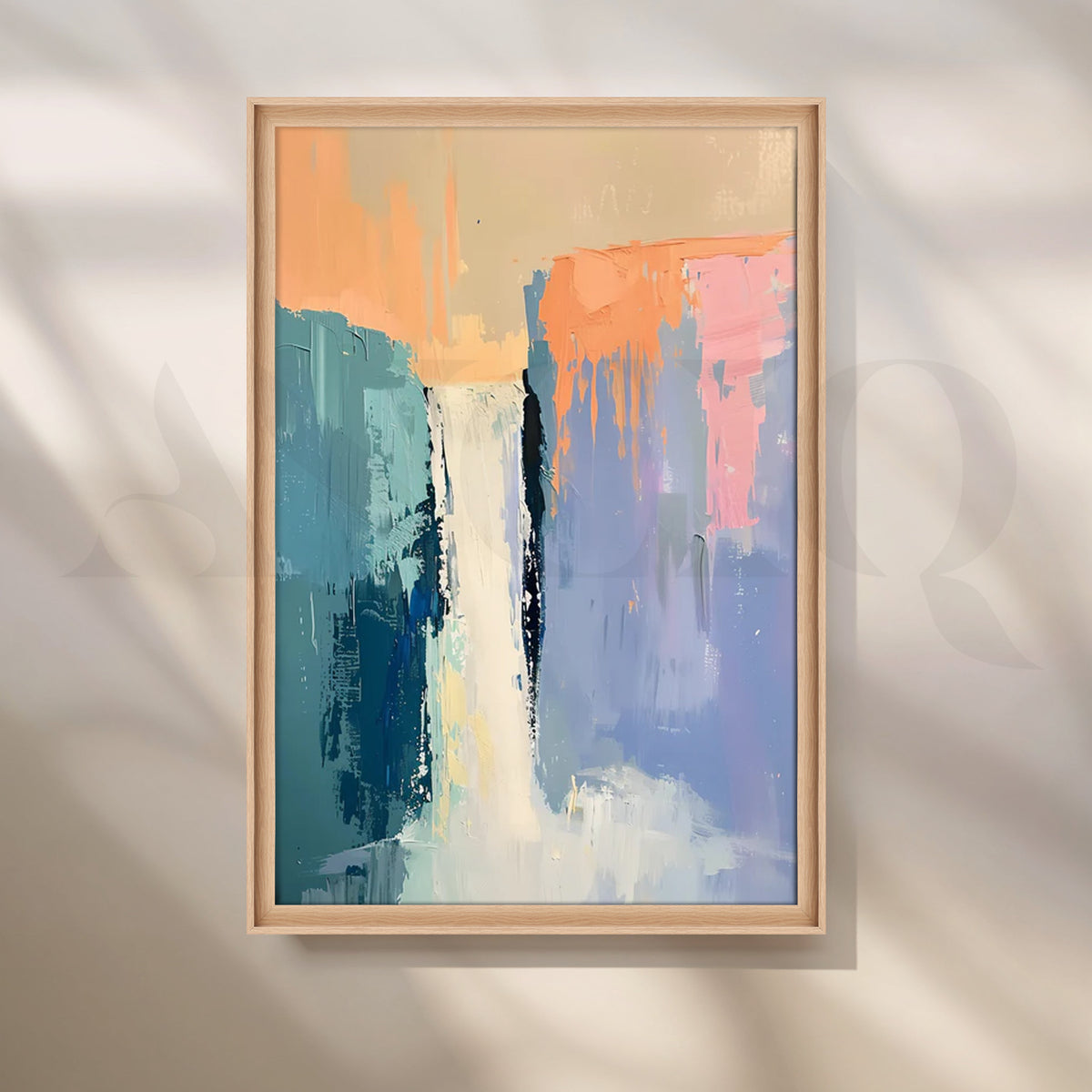 Cascade Calm Waterfall Abstract Canvas Painting for Spa Bathrooms – Asha Art Studio – Image 5