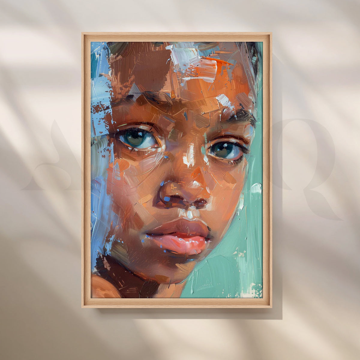 Sea-Glass Eyes Canvas Painting for Nursery – Asha Art Studio – Image 5