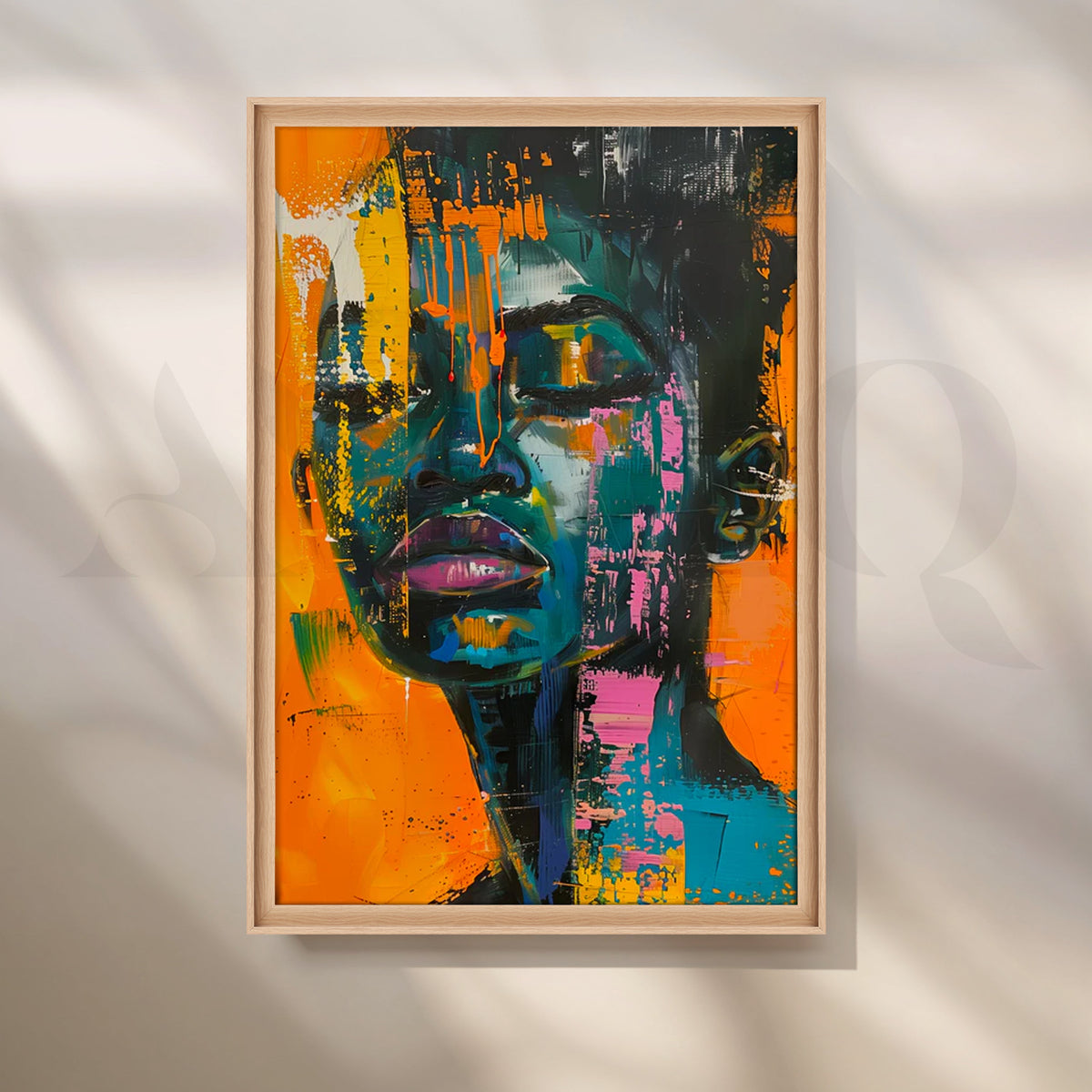 Neon Gaze Abstract Canvas Artwork – Asha Art Studio – Image 5
