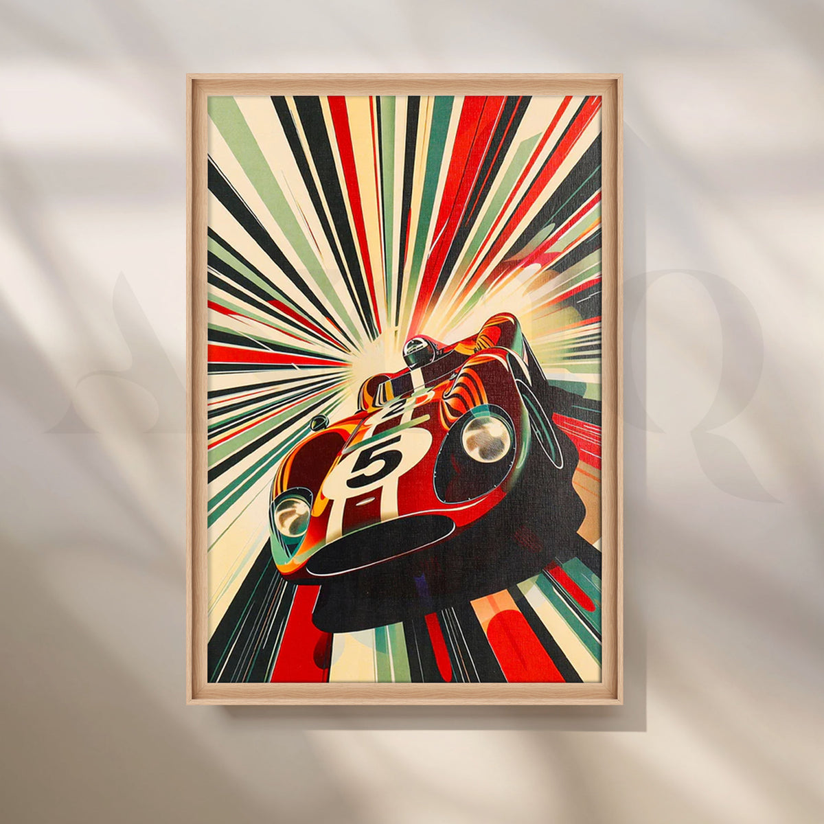 Retro Racer No.5 Canvas Painting for Game Room/Garage – Asha Art Studio – Image 5