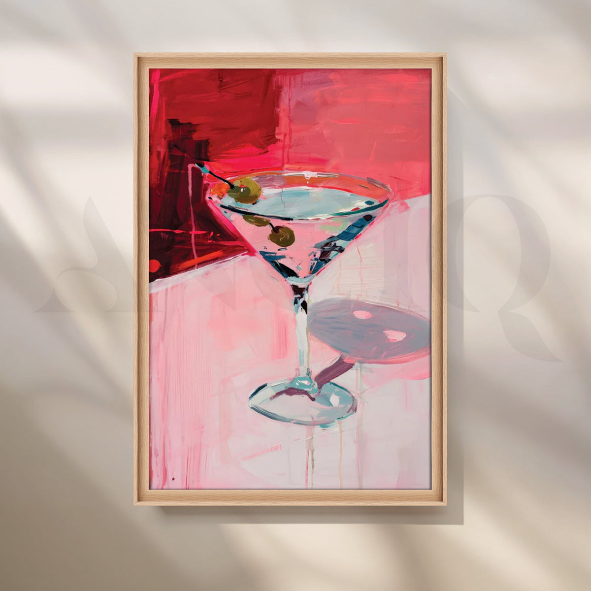 Olive Twist Martini Canvas Painting for Home Bar or Dining Room – Asha Art Studio – Image 5