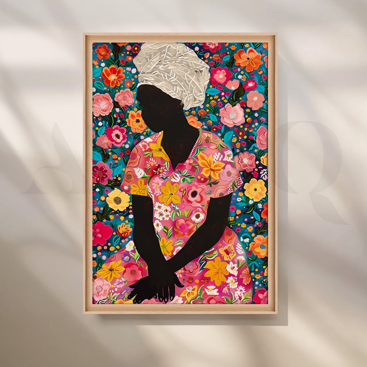 Floral Reverie Silhouette Canvas Painting for Bedroom – Asha Art Studio – Image 5