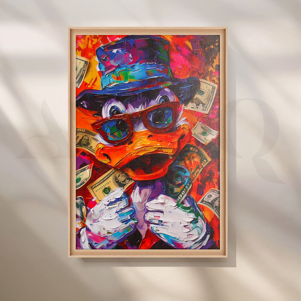 Money Maven Duck Pop Canvas Painting for Gaming Room/Living Room – Asha Art Studio – Image 5