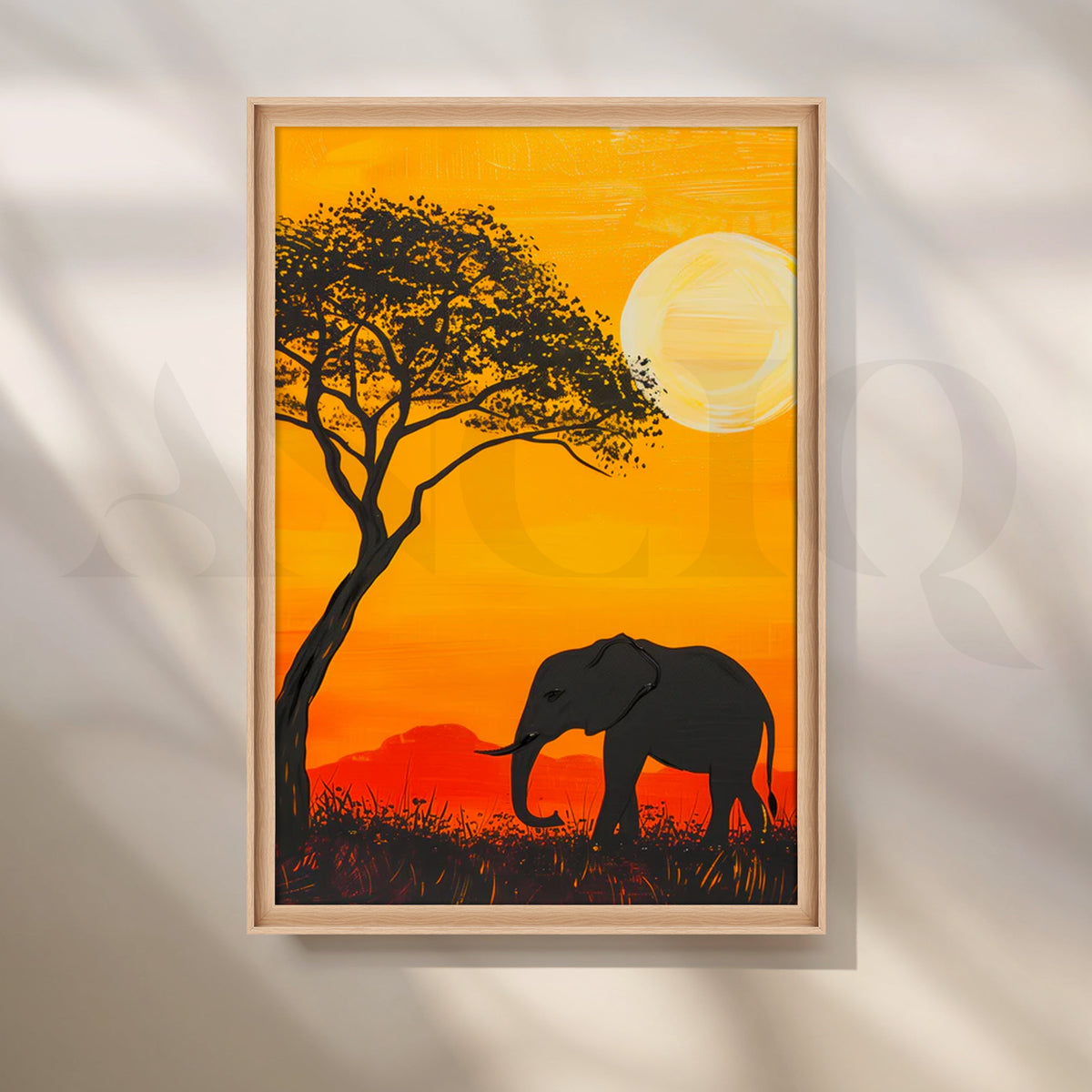 Savannah Sunset Elephant Canvas Pop Art – Asha Art Studio – Image 5