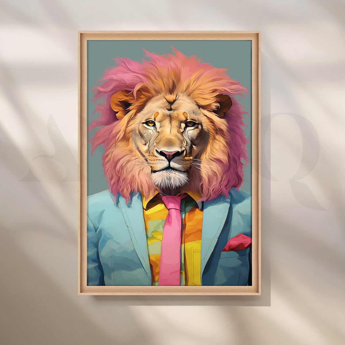 Dapper Lion Pop Portrait Canvas Painting for Living Room – Asha Art Studio – Image 5