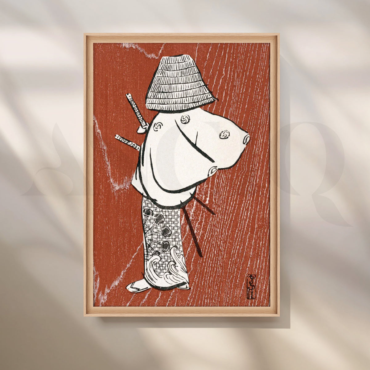 Ukiyo-e Ronin Canvas Painting for Study & Office – Asha Art Studio – Image 5