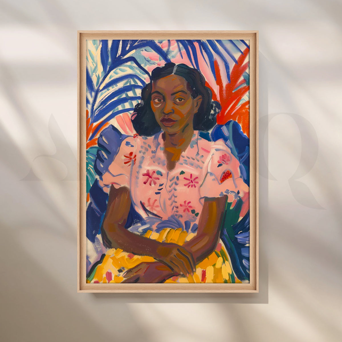 Tropical Reverie Portrait Canvas Painting for Living Room – Asha Art Studio – Image 5