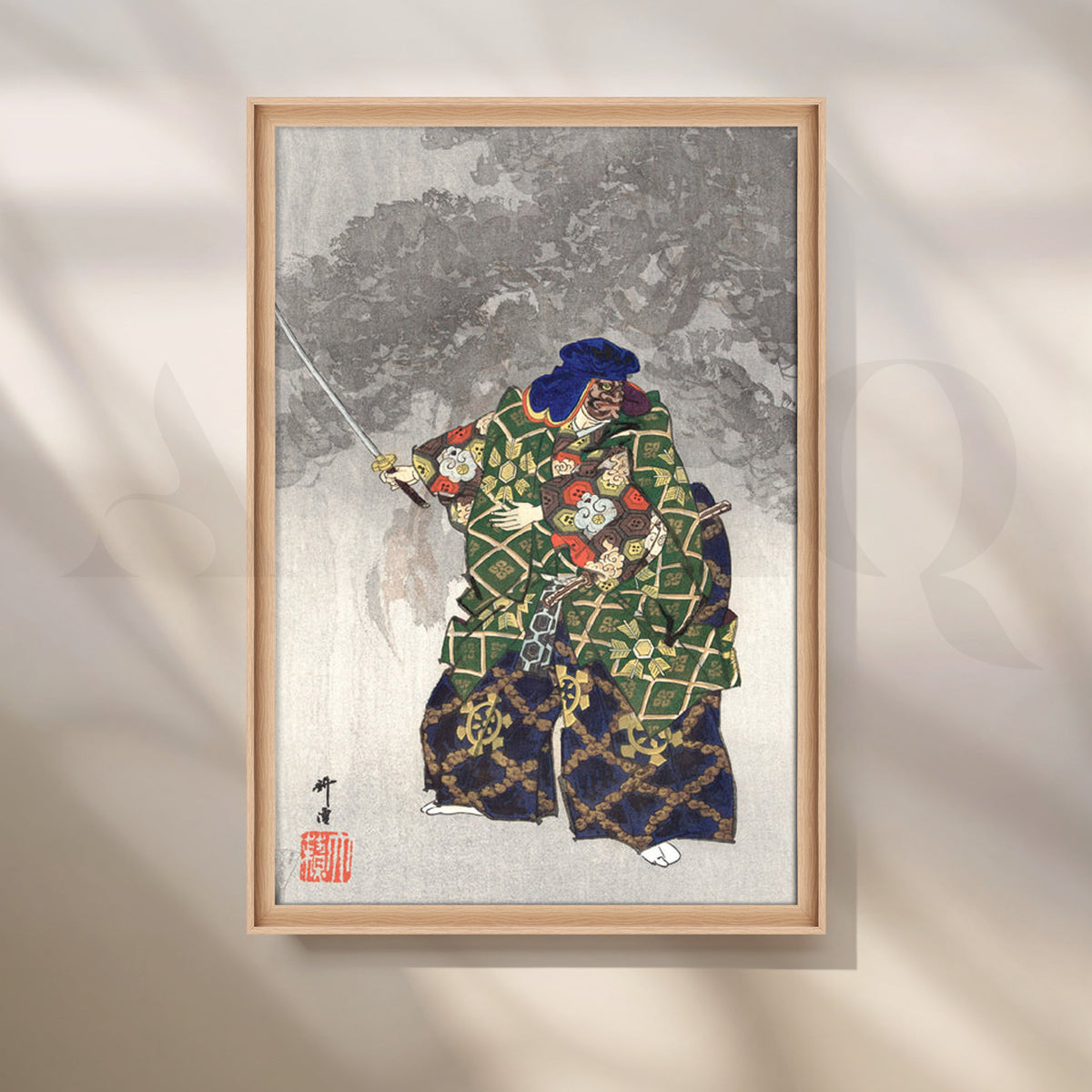 Samurai Warrior Ukiyo-e Canvas Painting for Home Office & Living Room – Asha Art Studio – Image 5