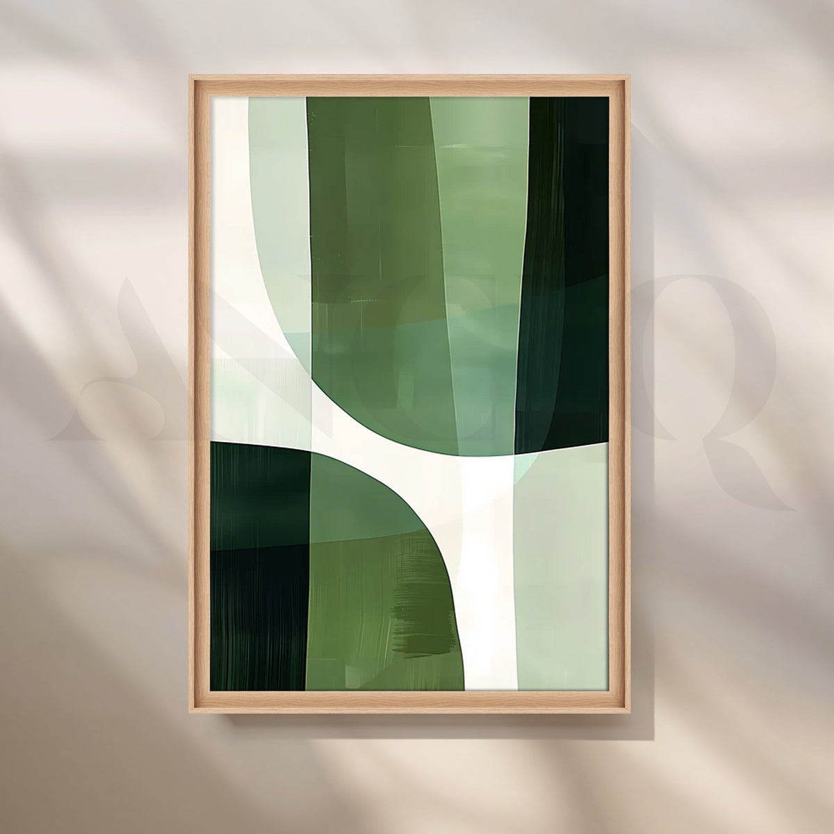 Verdant Geometry Canvas Painting for Dining Room – Asha Art Studio – Image 5