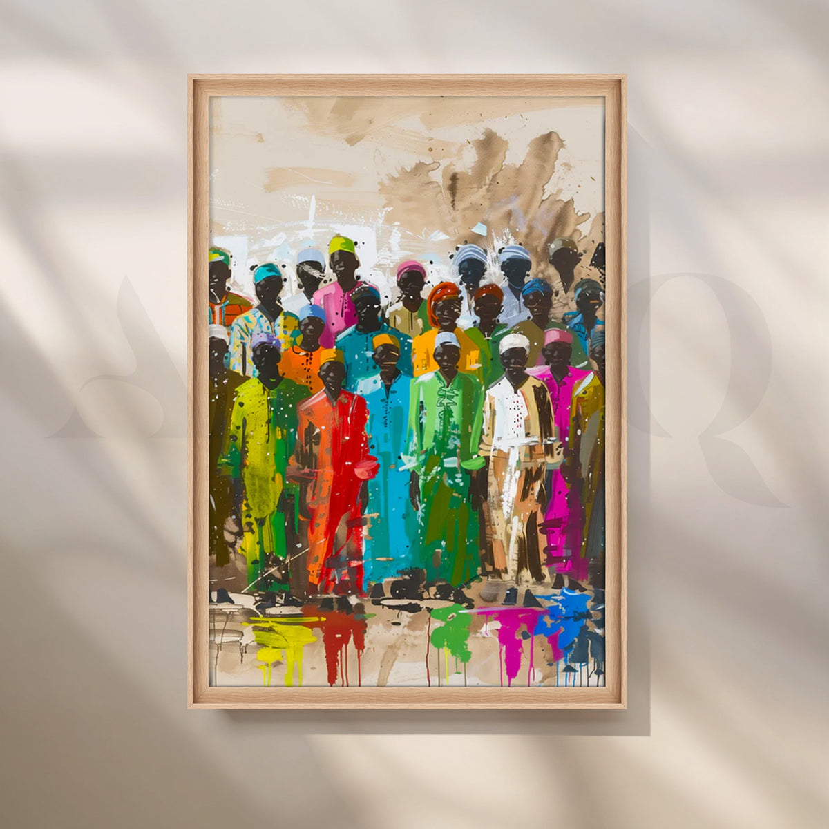 Vibrant Gathering Canvas Painting for Large Living Rooms – Asha Art Studio – Image 5