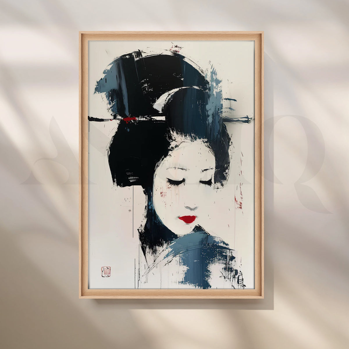 Silent Geisha Canvas Painting for Bedrooms – Asha Art Studio – Image 5