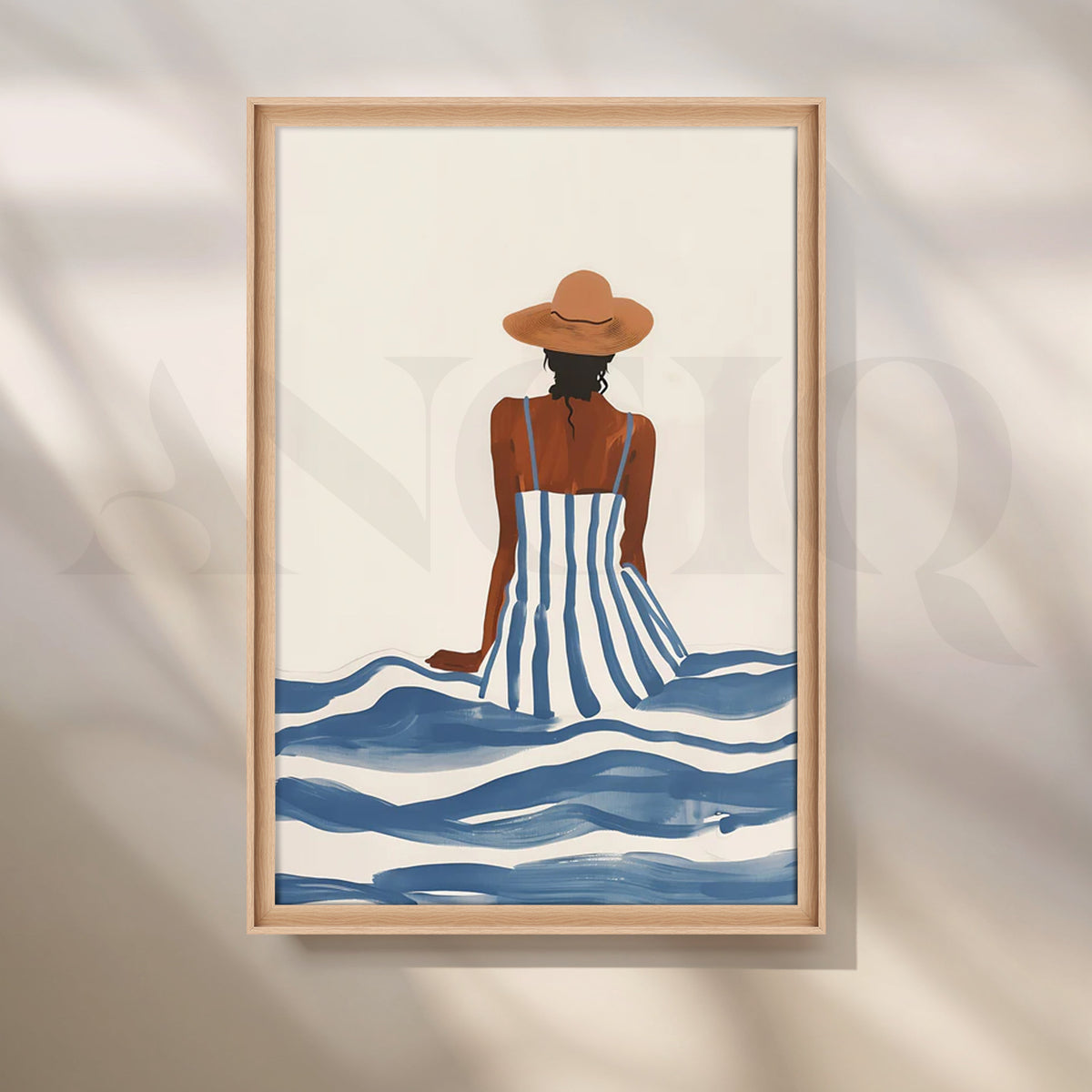Striped Serenity Canvas Artwork – Asha Art Studio – Image 5