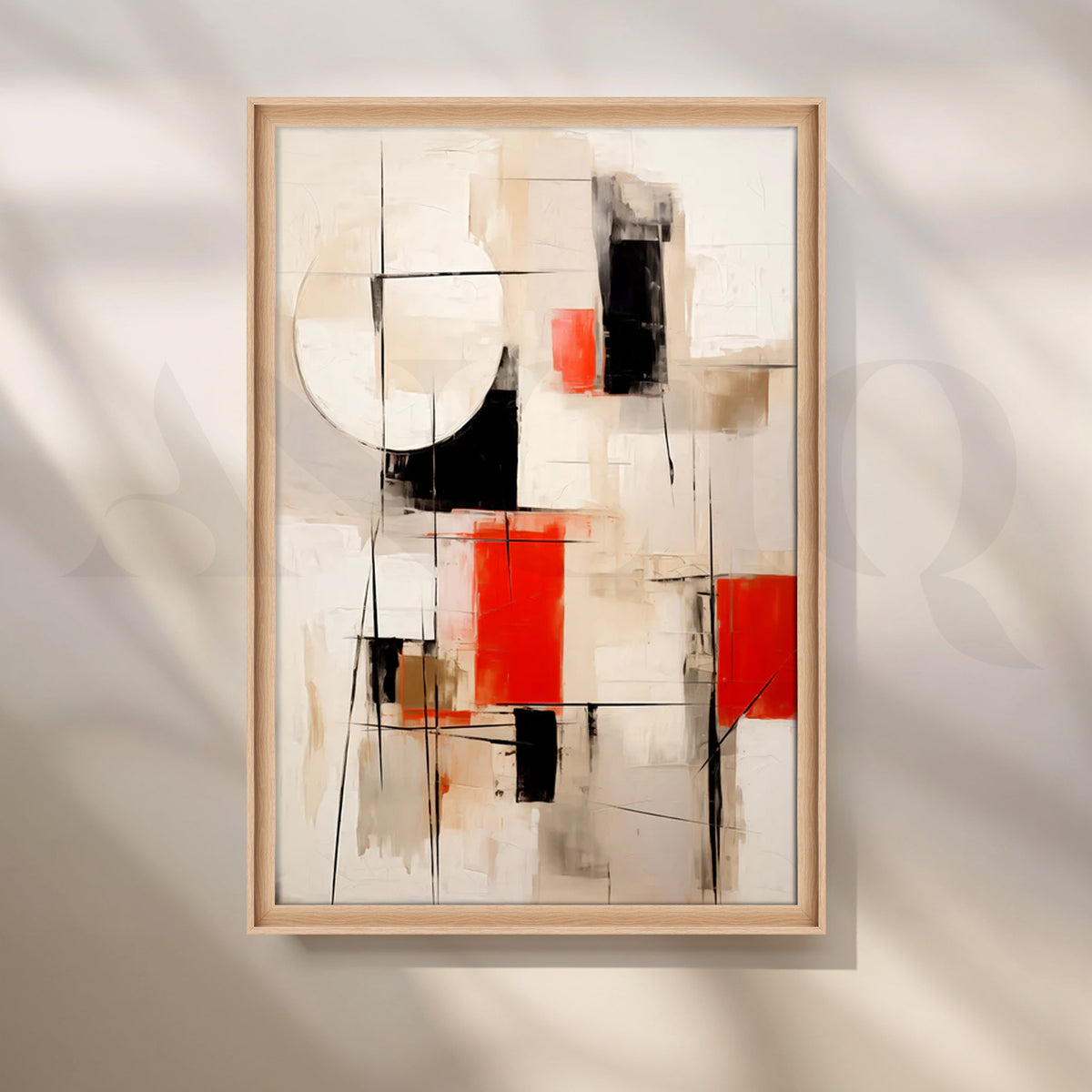 Crimson Geometry Canvas Pop Art – Asha Art Studio – Image 5