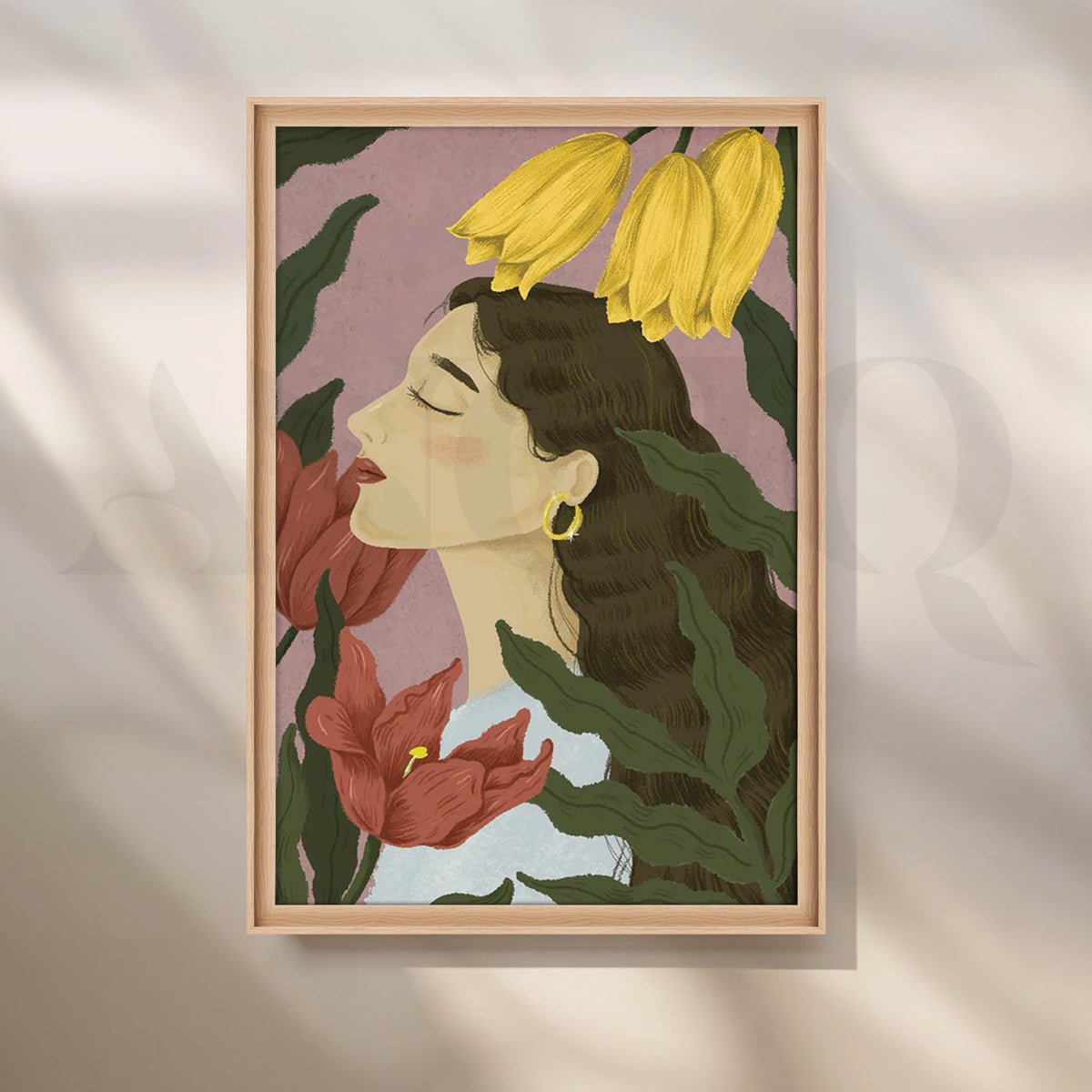 Floral Reverie Muse’ Canvas Artwork – Asha Art Studio – Image 5