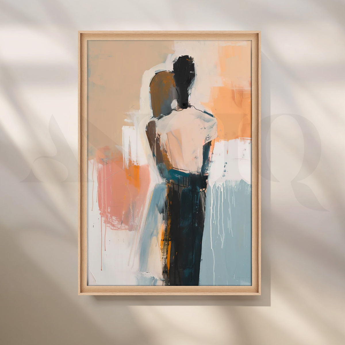 Tender Embrace Canvas Painting for Modern Bedrooms – Asha Art Studio – Image 5