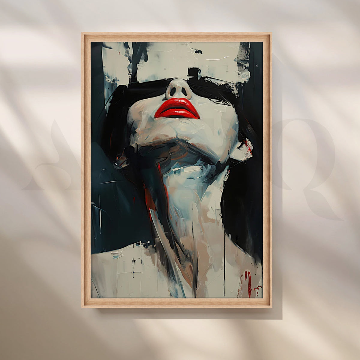 Scarlet Silence Canvas Painting for Modern Living Room – Asha Art Studio – Image 5