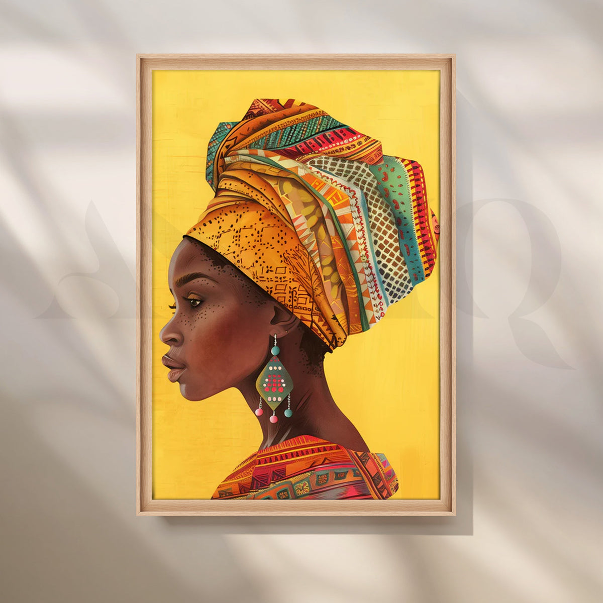 Golden Gele Profile Canvas Pop Art for Stylish Entryway – Asha Art Studio – Image 5