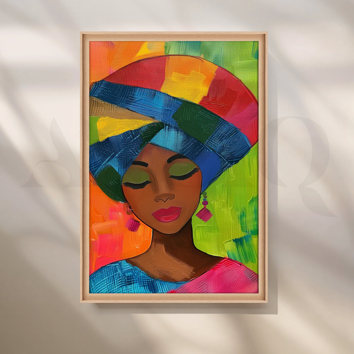 Neon Headwrap Muse Canvas Pop Artwork – Asha Art Studio – Image 5